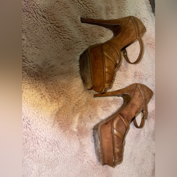 YSL Tribute brown suede heels - Picture 10 of 10
